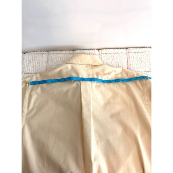 Arrow Men's Fitted Cream Button Down Long Sleeve Dress Shirt Size Medium Career - Picture 9 of 15